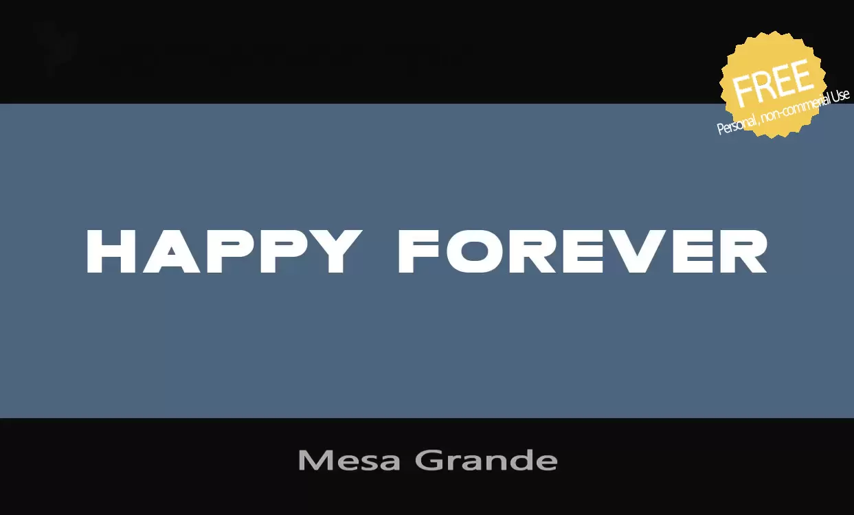 Font Sample of Mesa-Grande