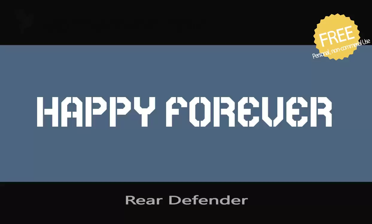 Font Sample of Rear-Defender