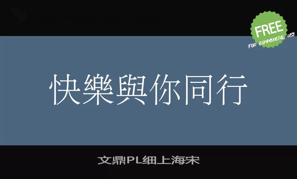 「文鼎PL细上海宋」字体效果图