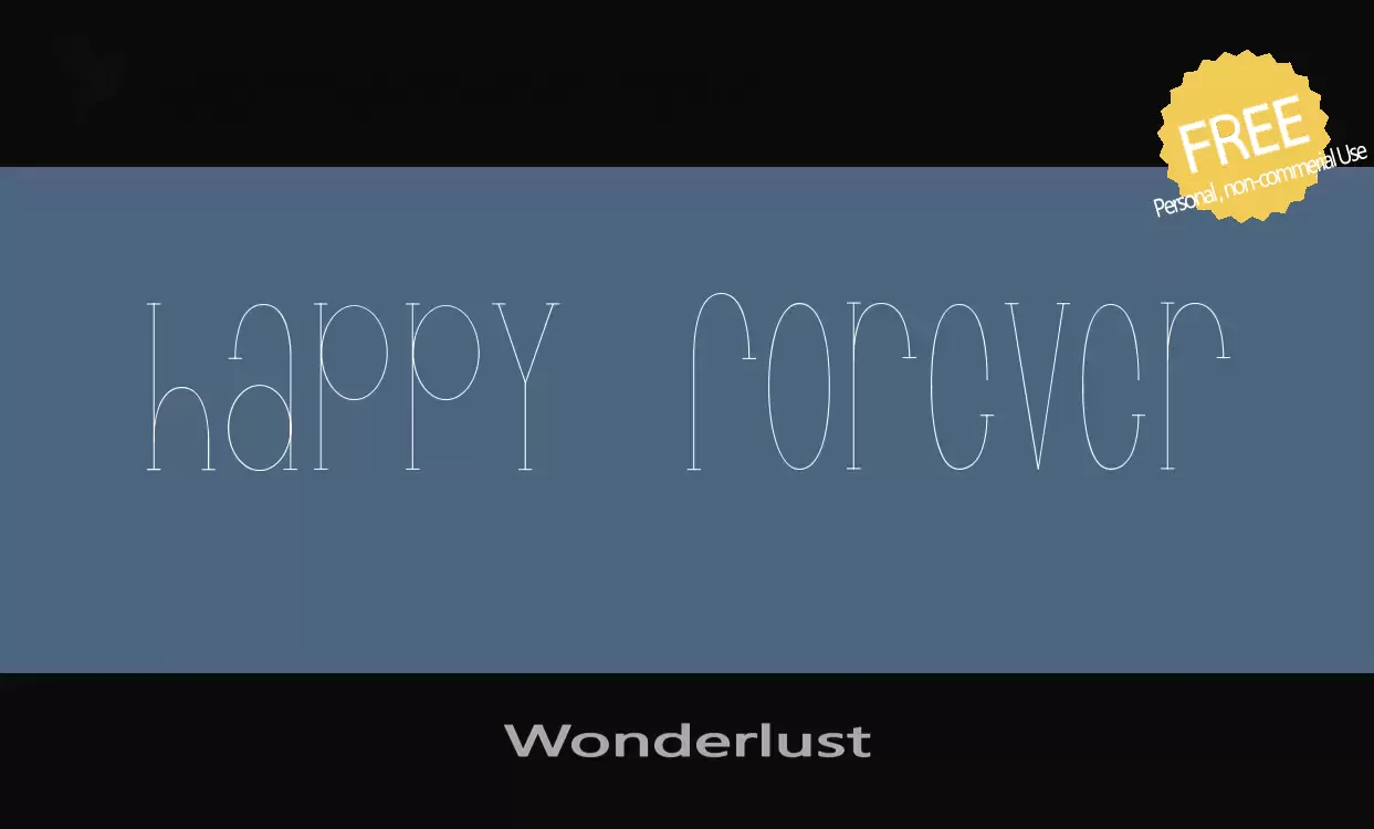 「Wonderlust」字体效果图