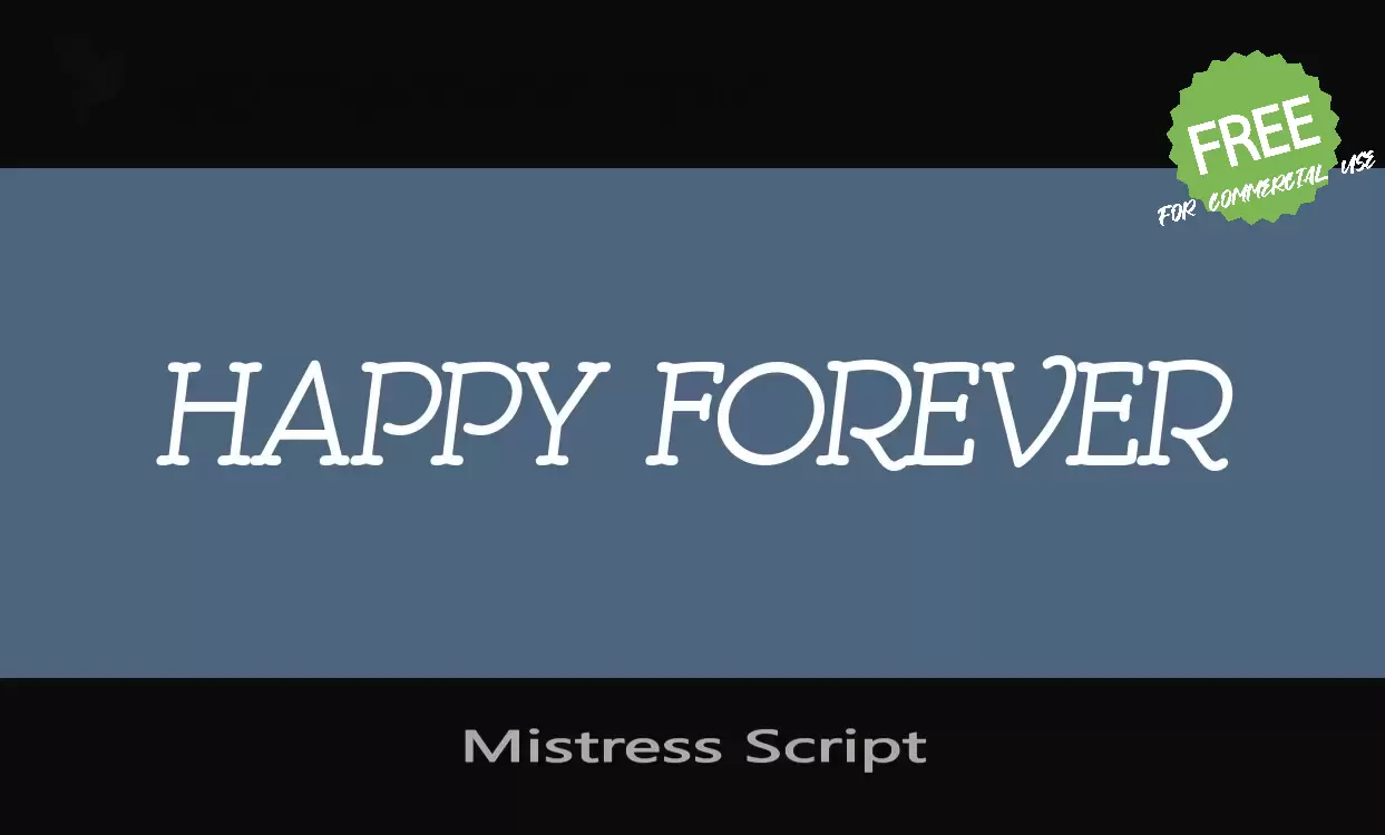 Font Sample of Mistress-Script