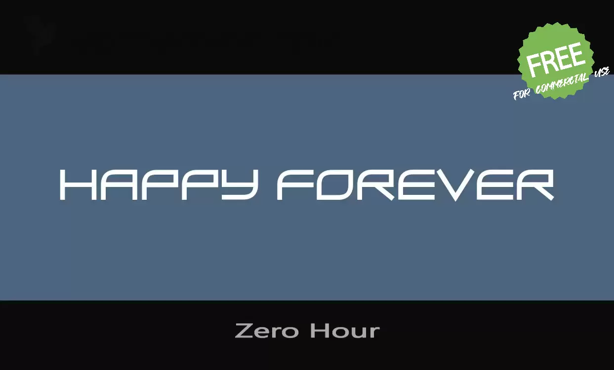 「Zero-Hour」字体效果图