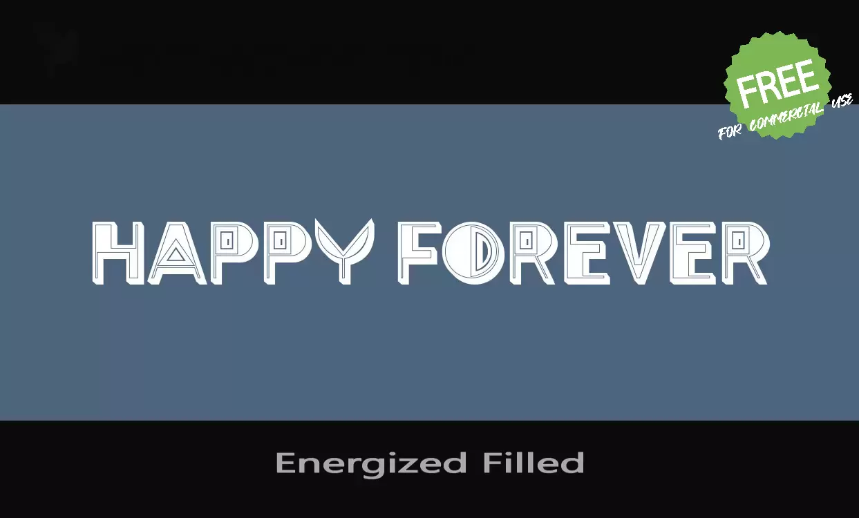 Font Sample of Energized-Filled