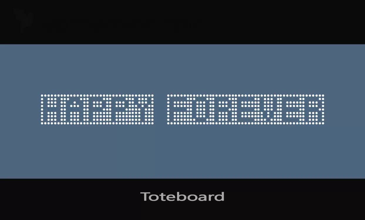 Font Sample of Toteboard