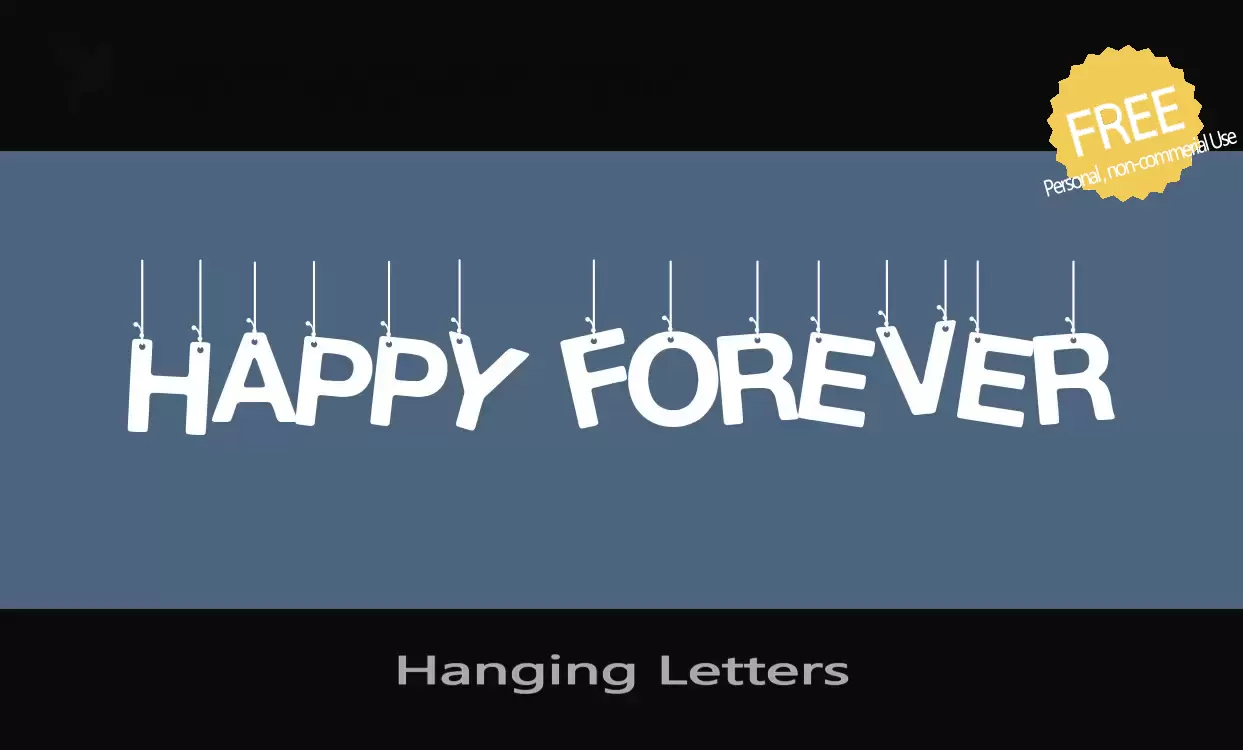 Font Sample of Hanging-Letters