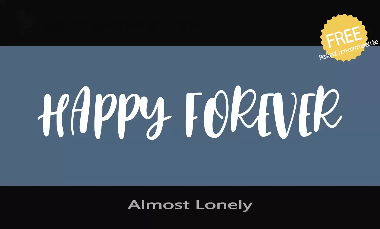 Font Sample of Almost-Lonely