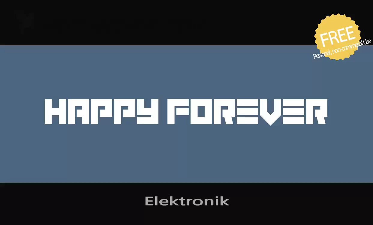 Font Sample of Elektronik