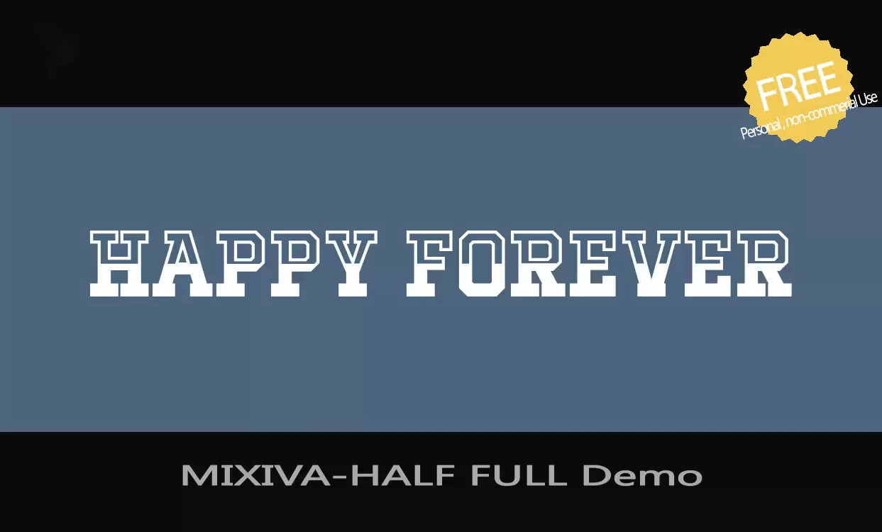 「MIXIVA-HALF-FULL-Demo」字体效果图