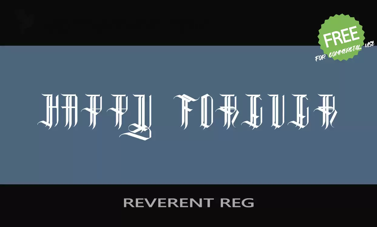 Font Sample of REVERENT-REG