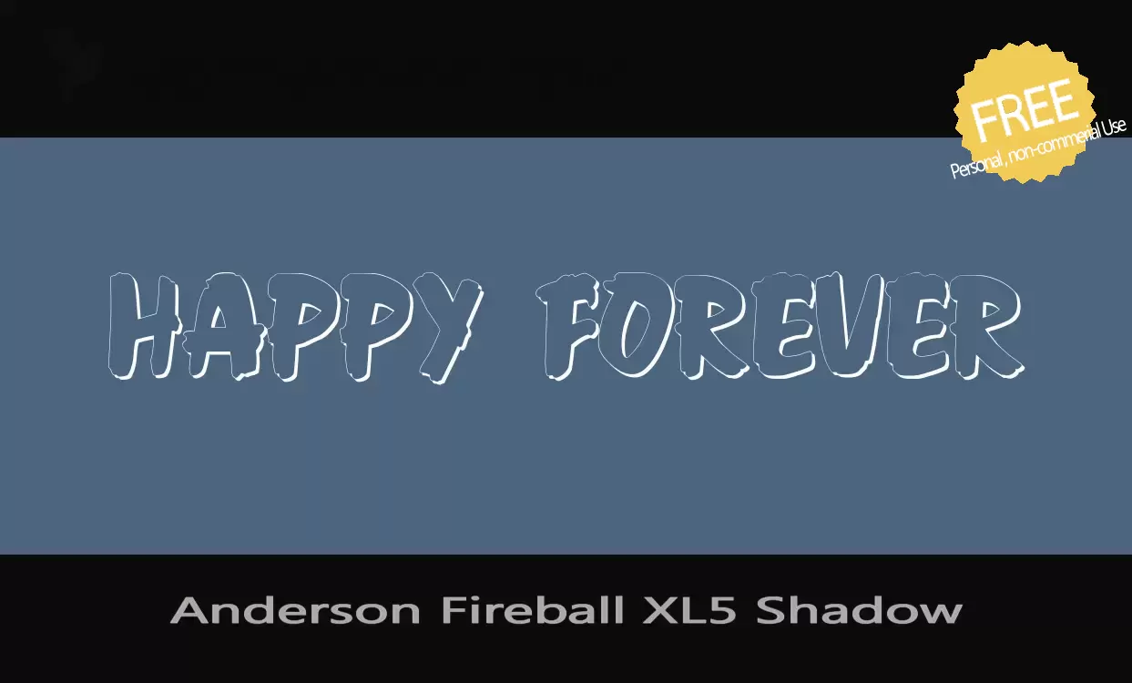 Font Sample of Anderson-Fireball-XL5-Shadow