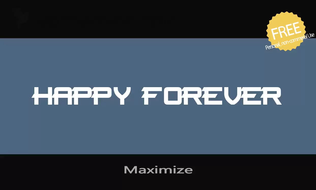 Font Sample of Maximize