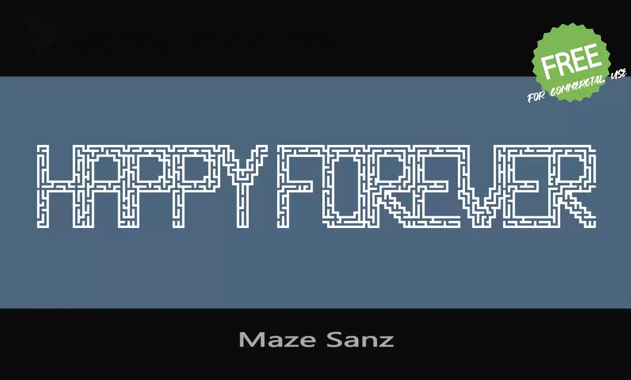 Font Sample of Maze-Sanz