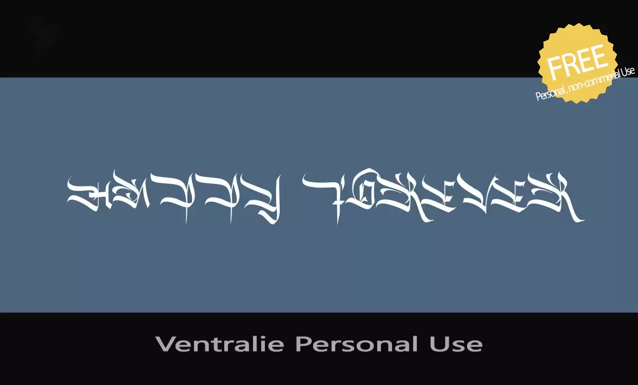 Font Sample of Ventralie-Personal-Use