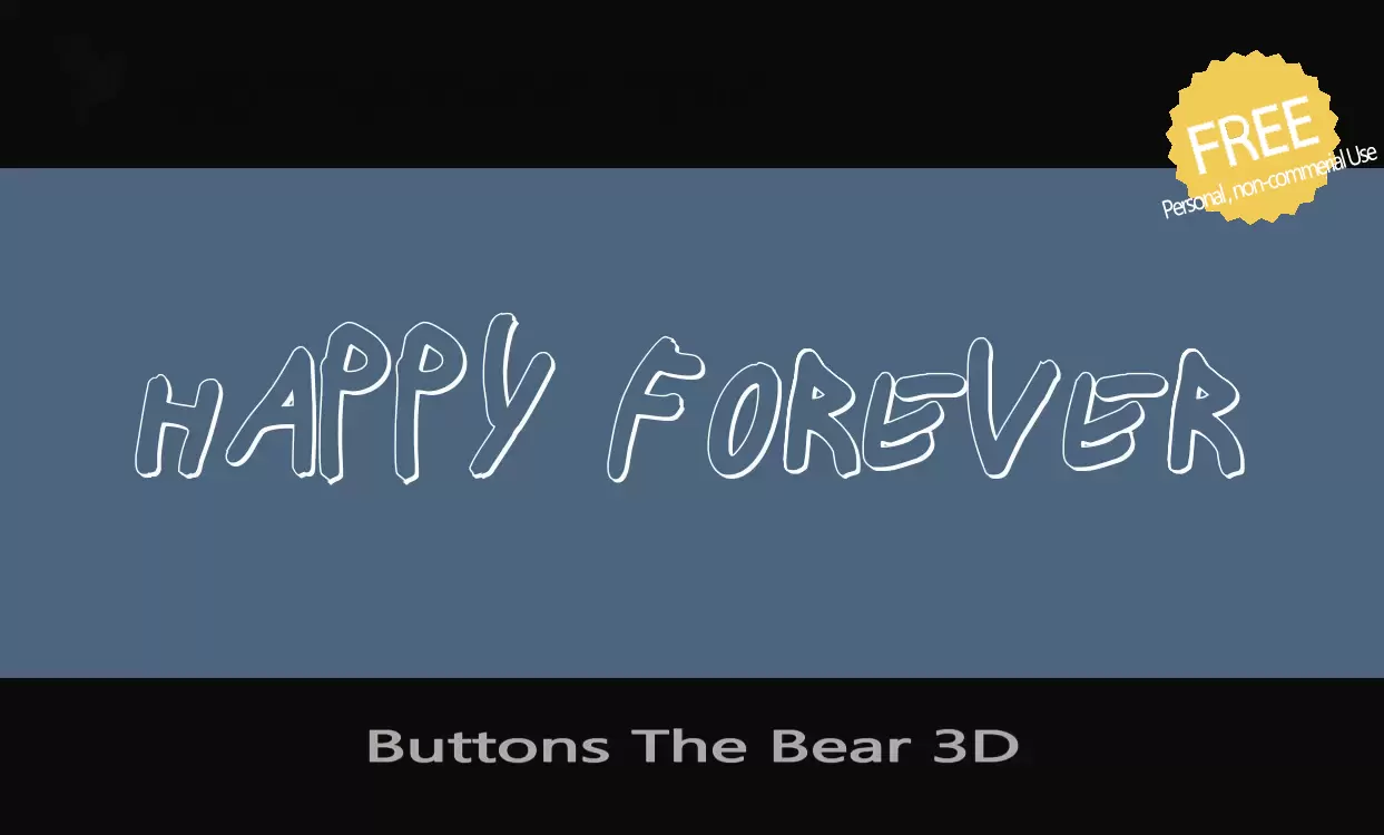 Font Sample of Buttons-The-Bear-3D