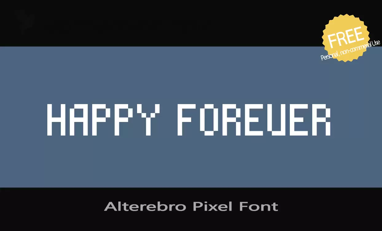 Font Sample of Alterebro-Pixel-Font