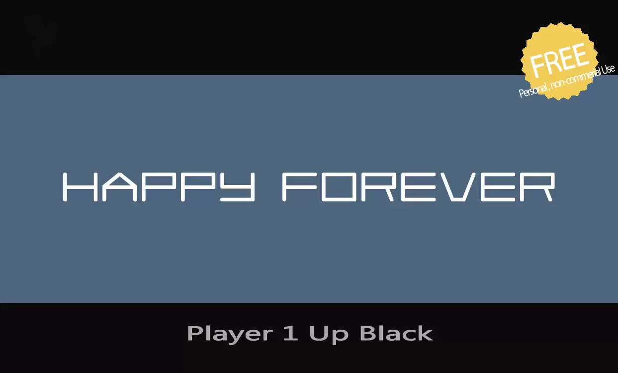 「Player-1-Up-Black」字体效果图