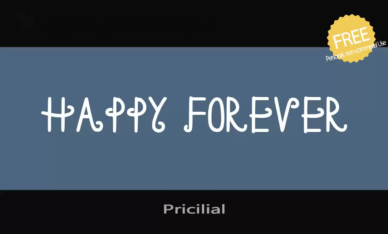 Font Sample of Pricilial