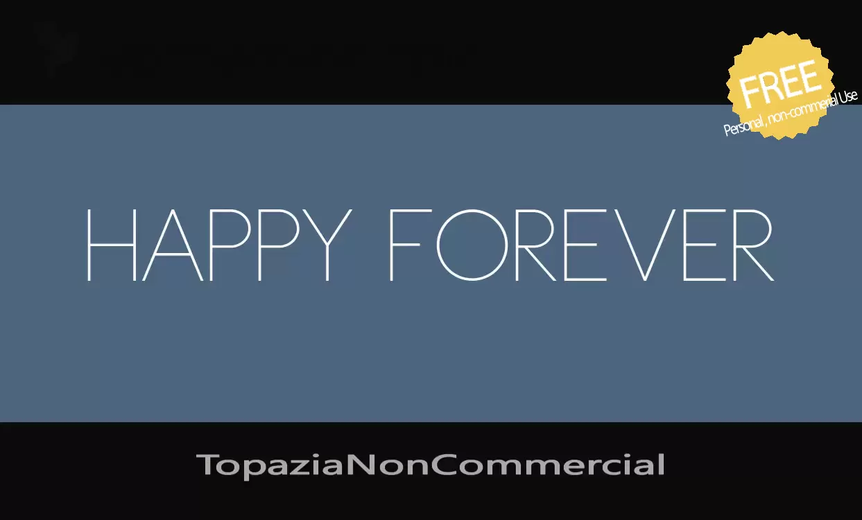 Font Sample of TopaziaNonCommercial