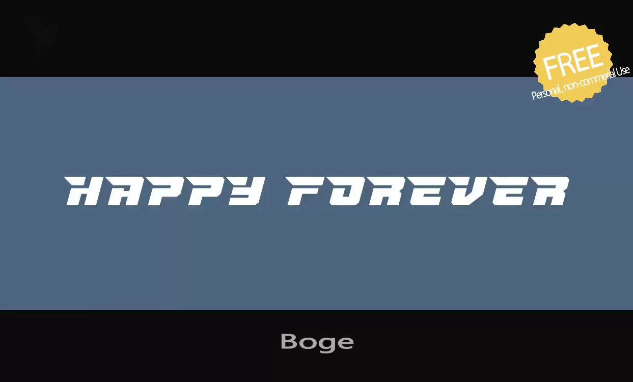 Font Sample of Boge