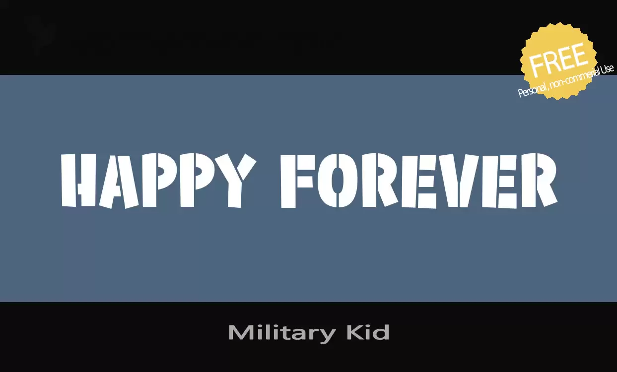 Font Sample of Military-Kid