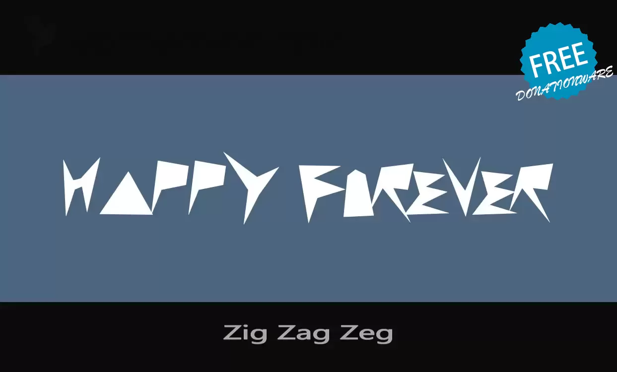 Font Sample of Zig-Zag-Zeg