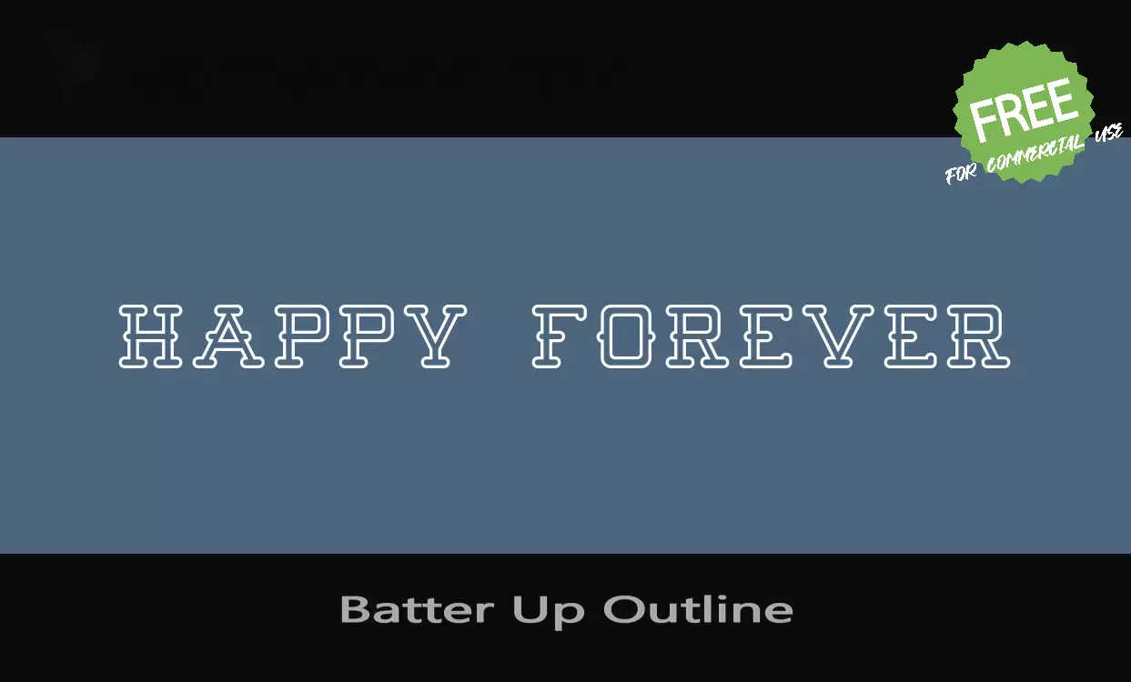 Font Sample of Batter-Up-Outline