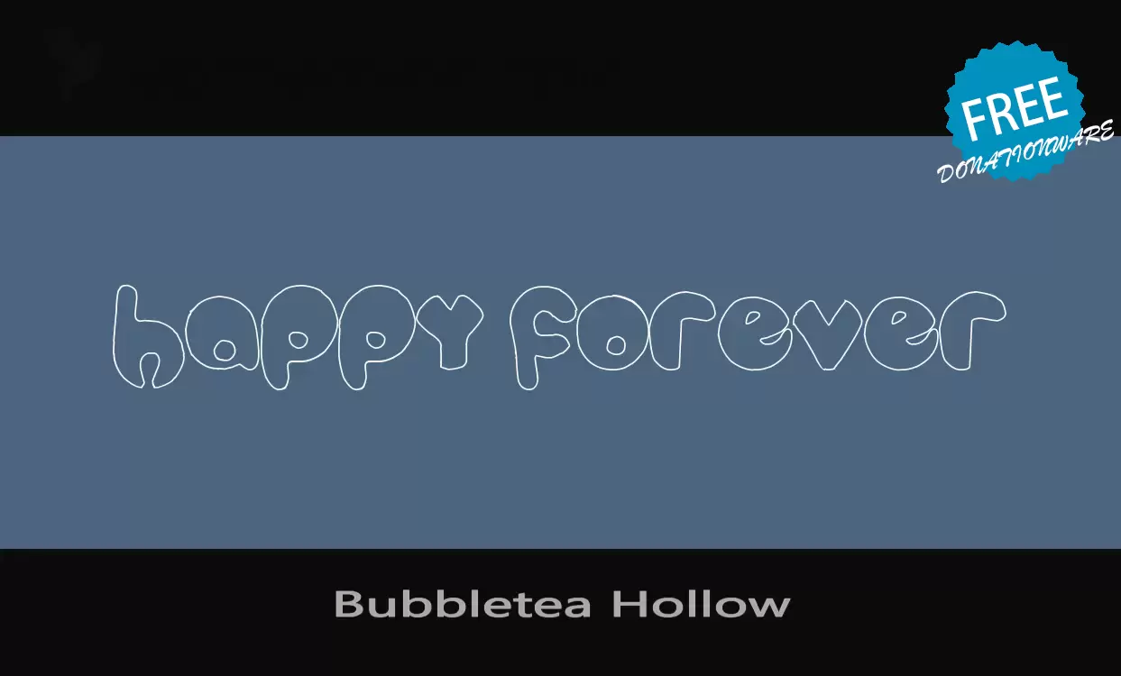 「Bubbletea-Hollow」字体效果图