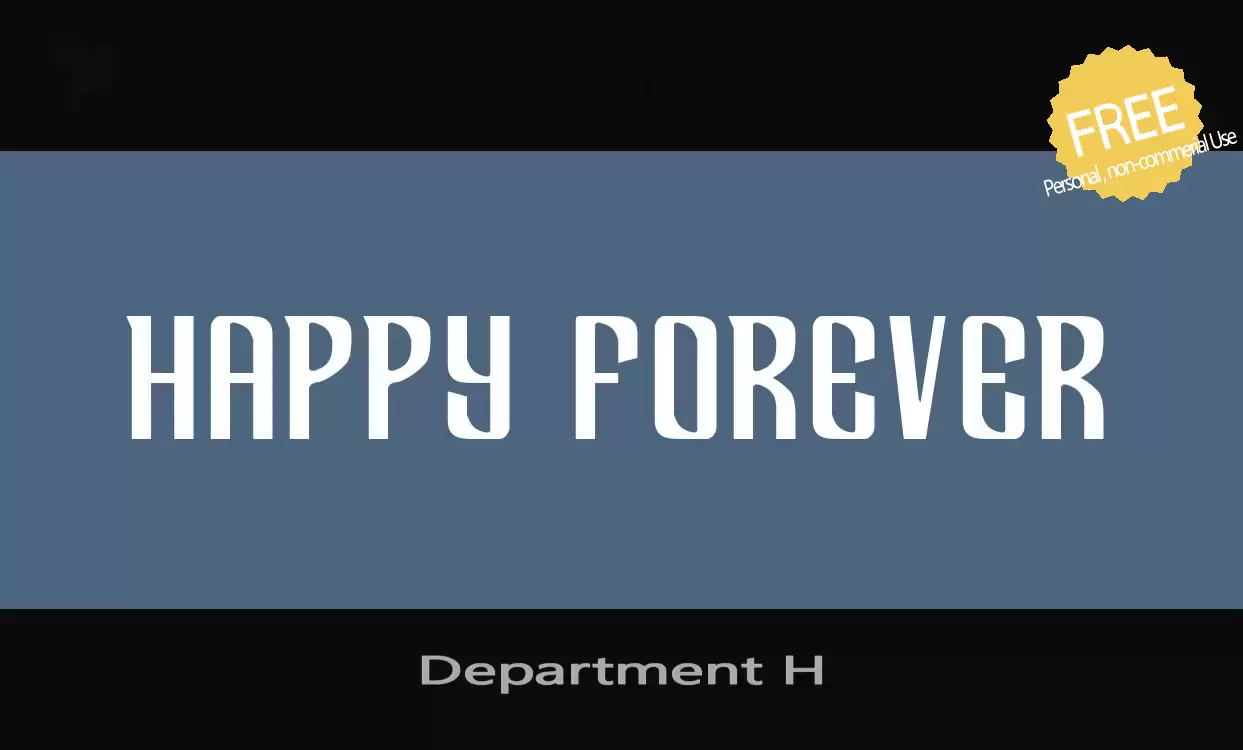 Font Sample of Department-H