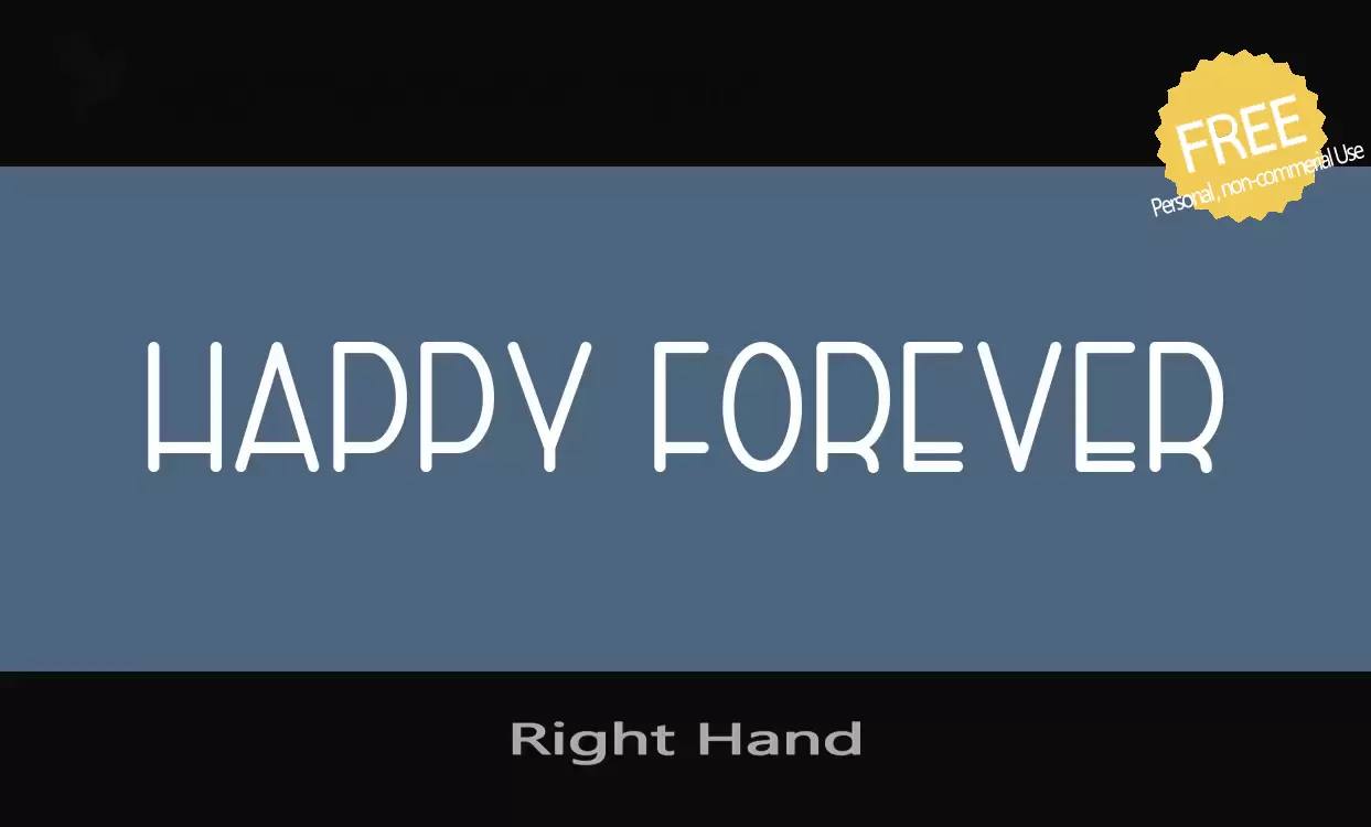 Font Sample of Right-Hand