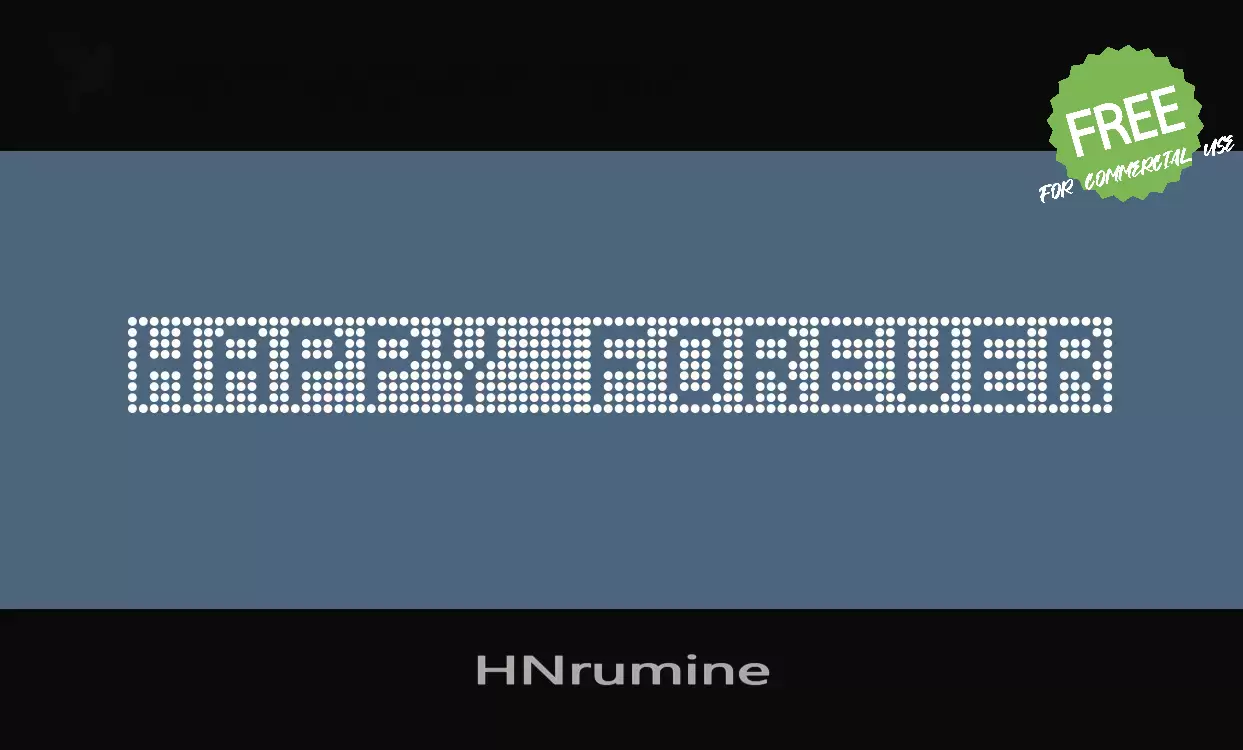 Font Sample of HNrumine