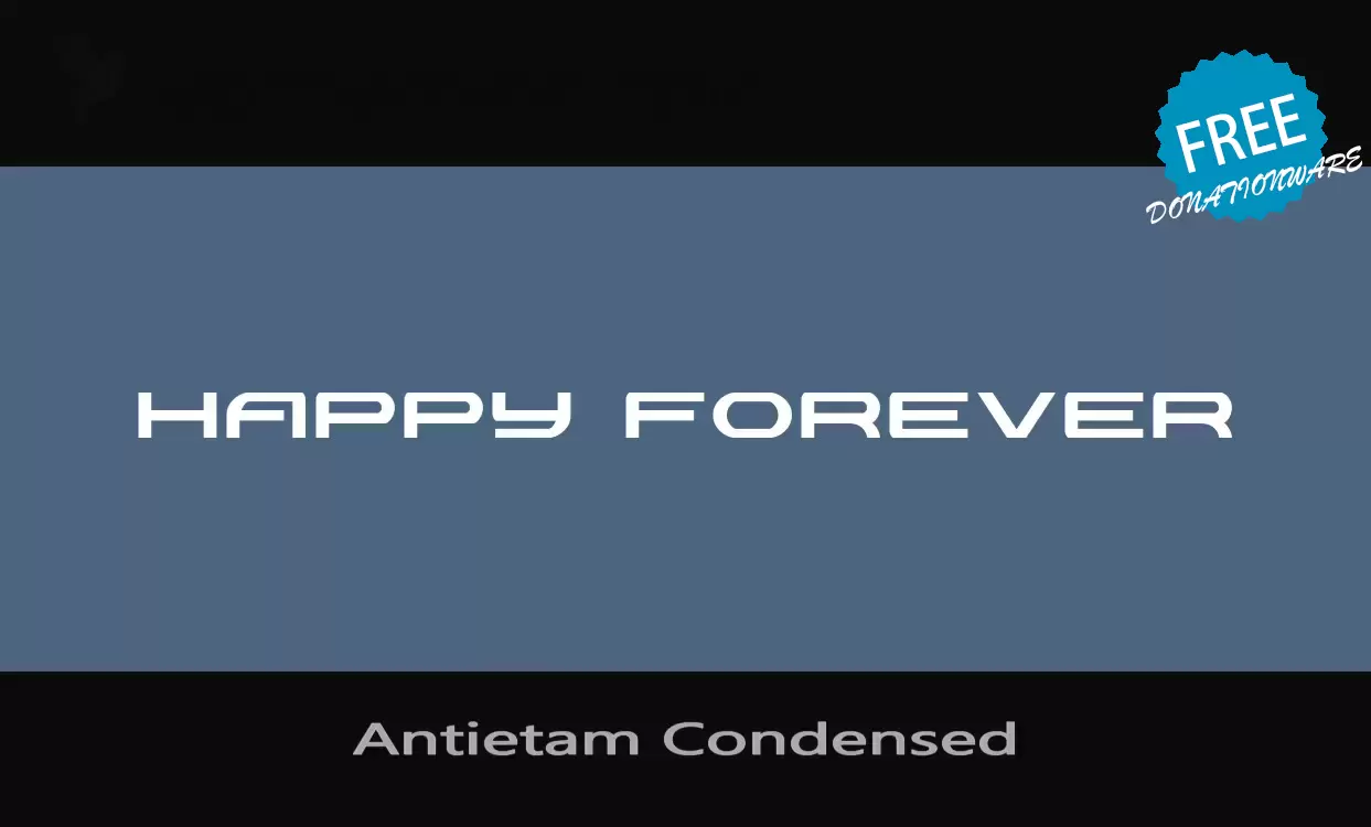 Font Sample of Antietam-Condensed