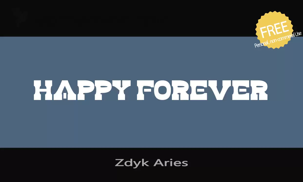 Font Sample of Zdyk-Aries