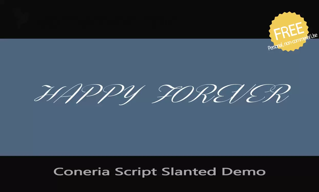 Font Sample of Coneria-Script-Slanted-Demo