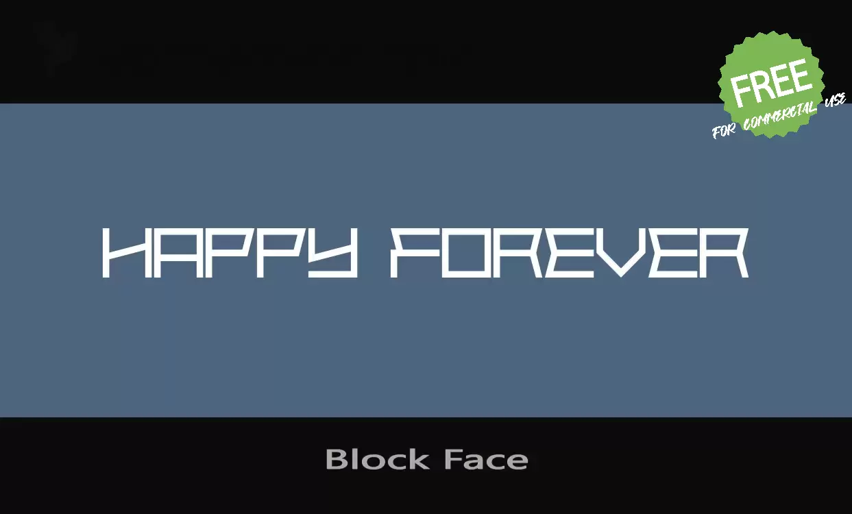 Font Sample of Block-Face