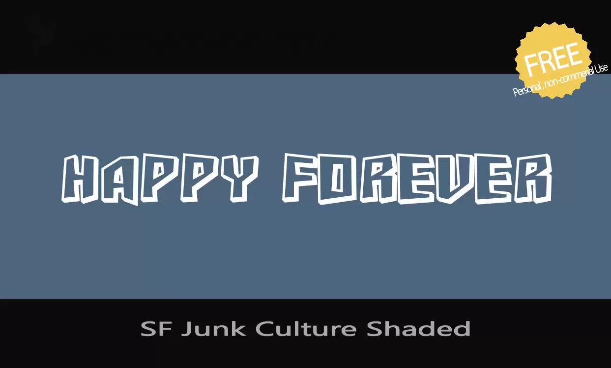 Font Sample of SF-Junk-Culture-Shaded