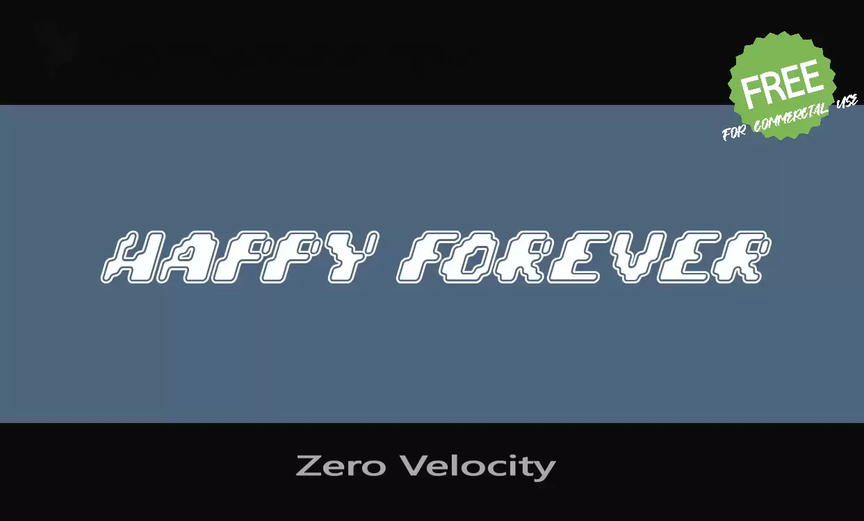 Font Sample of Zero-Velocity-