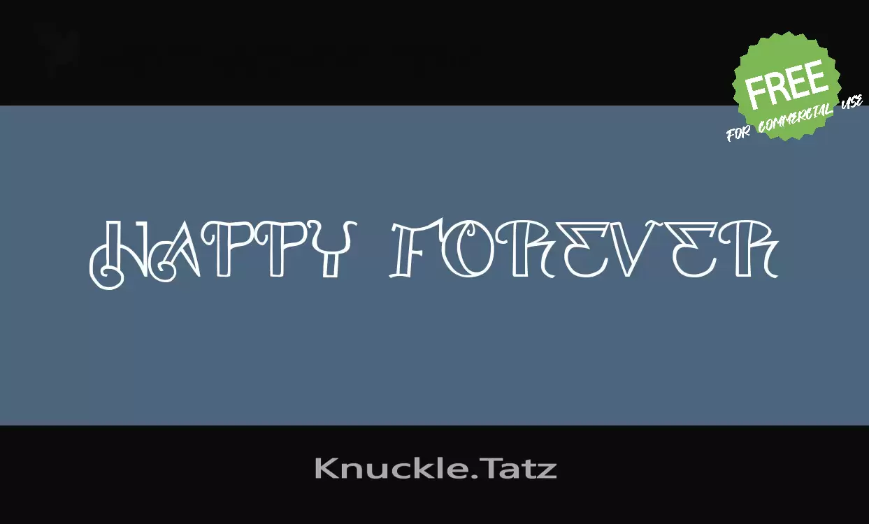 Font Sample of Knuckle.Tatz