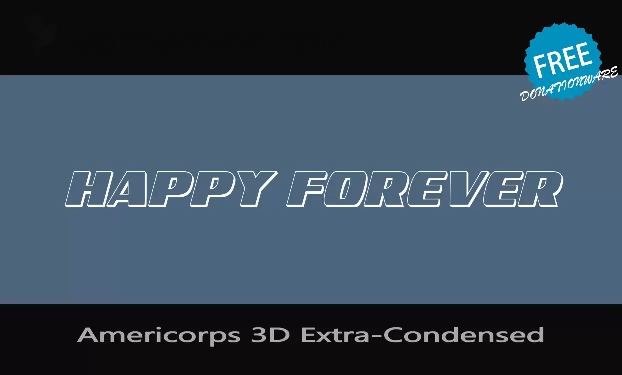 「Americorps-3D-Extra-Condensed」字体效果图