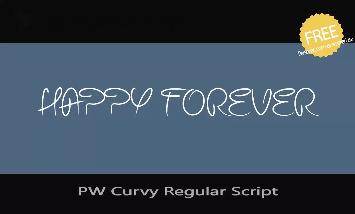 Font Sample of PW-Curvy-Regular-Script