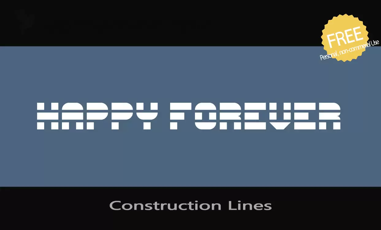 Font Sample of Construction-Lines