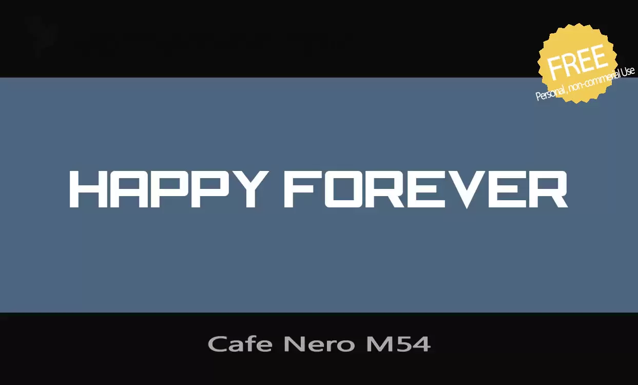 Font Sample of Cafe-Nero-M54