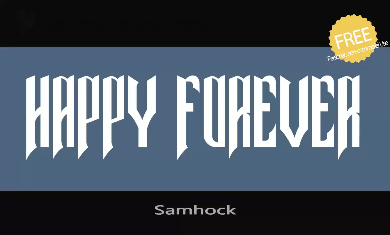 Font Sample of Samhock