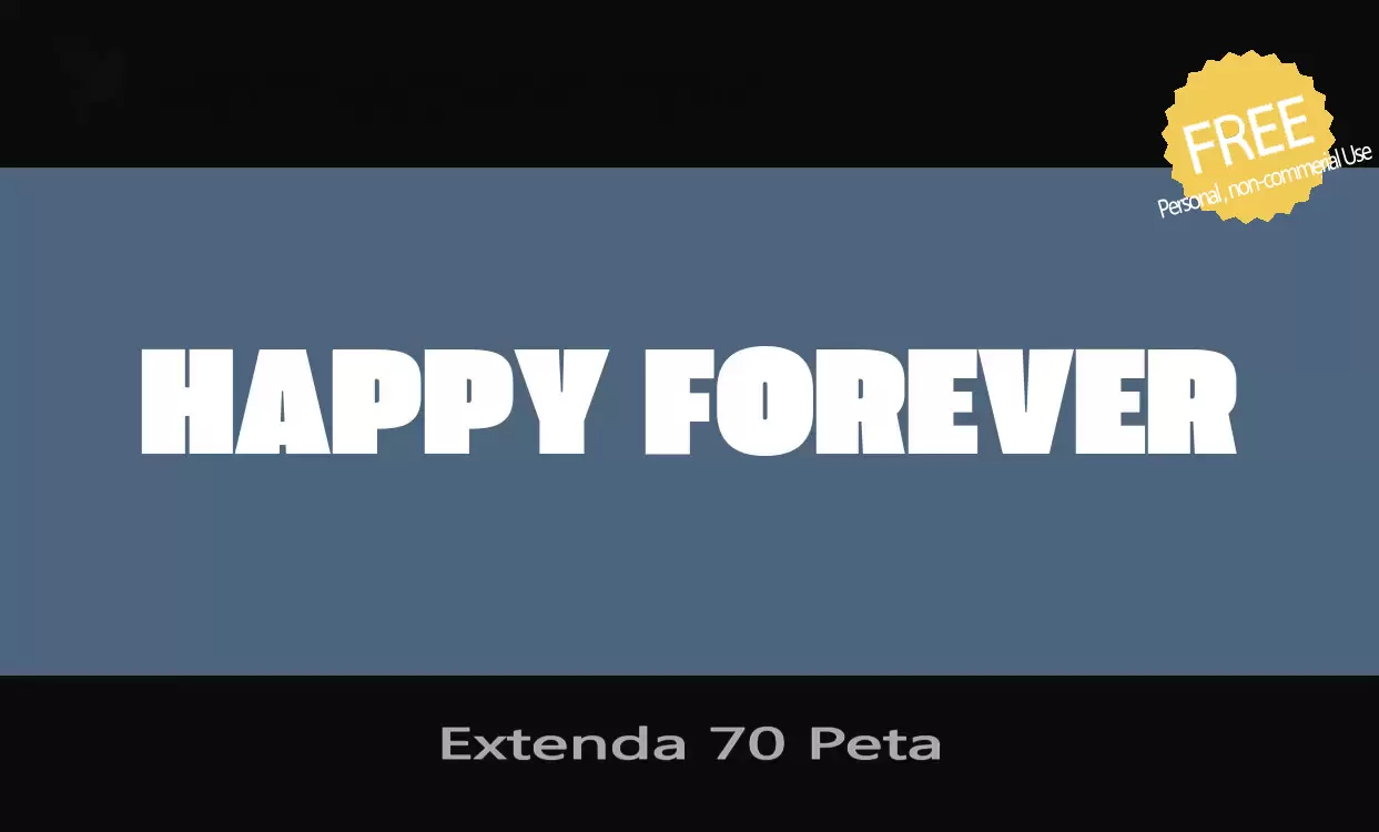 Font Sample of Extenda-70-Peta