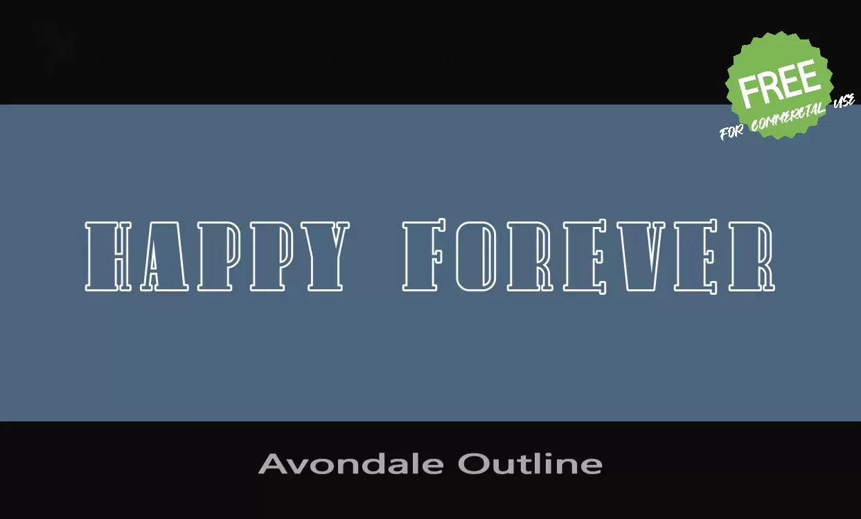 Font Sample of Avondale-Outline