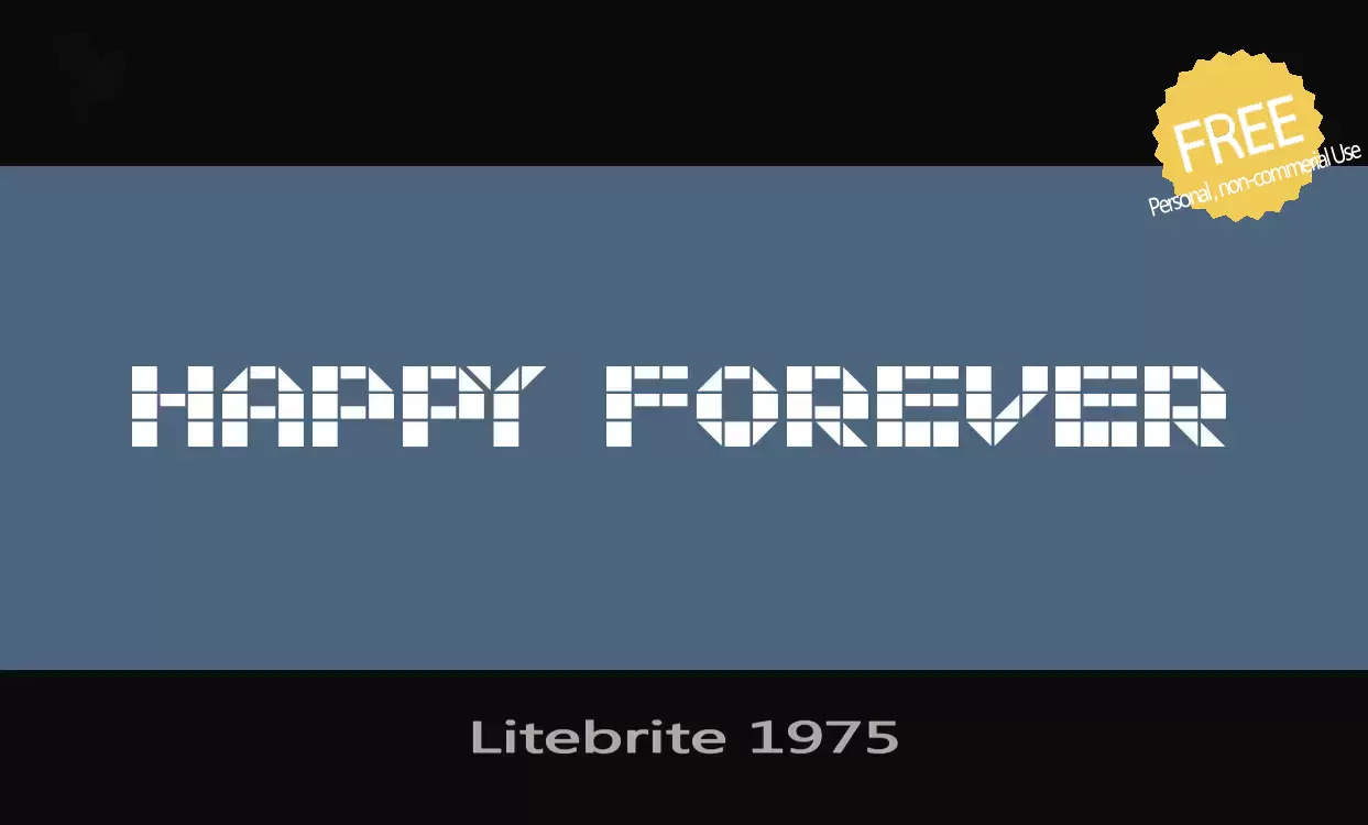 Font Sample of Litebrite-1975