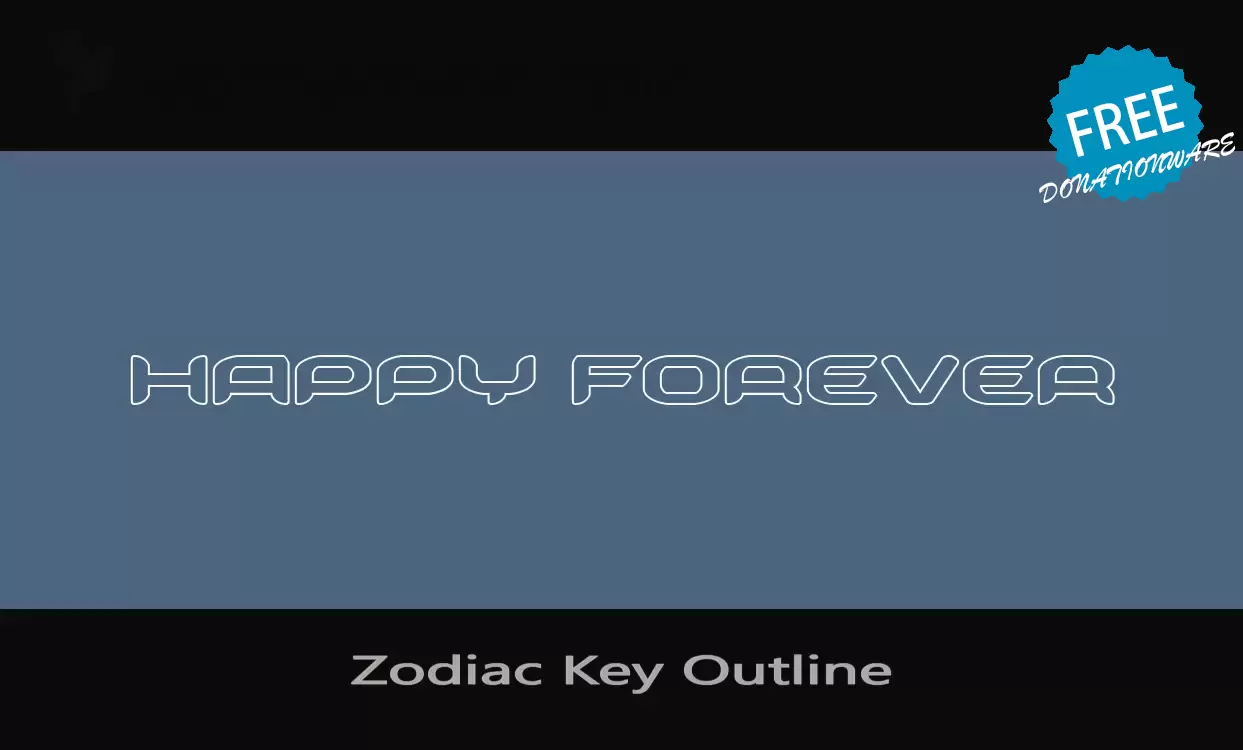 Font Sample of Zodiac-Key-Outline