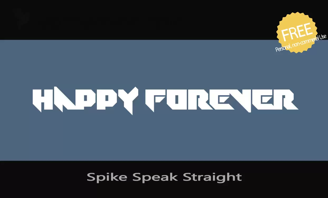 Font Sample of Spike-Speak-Straight