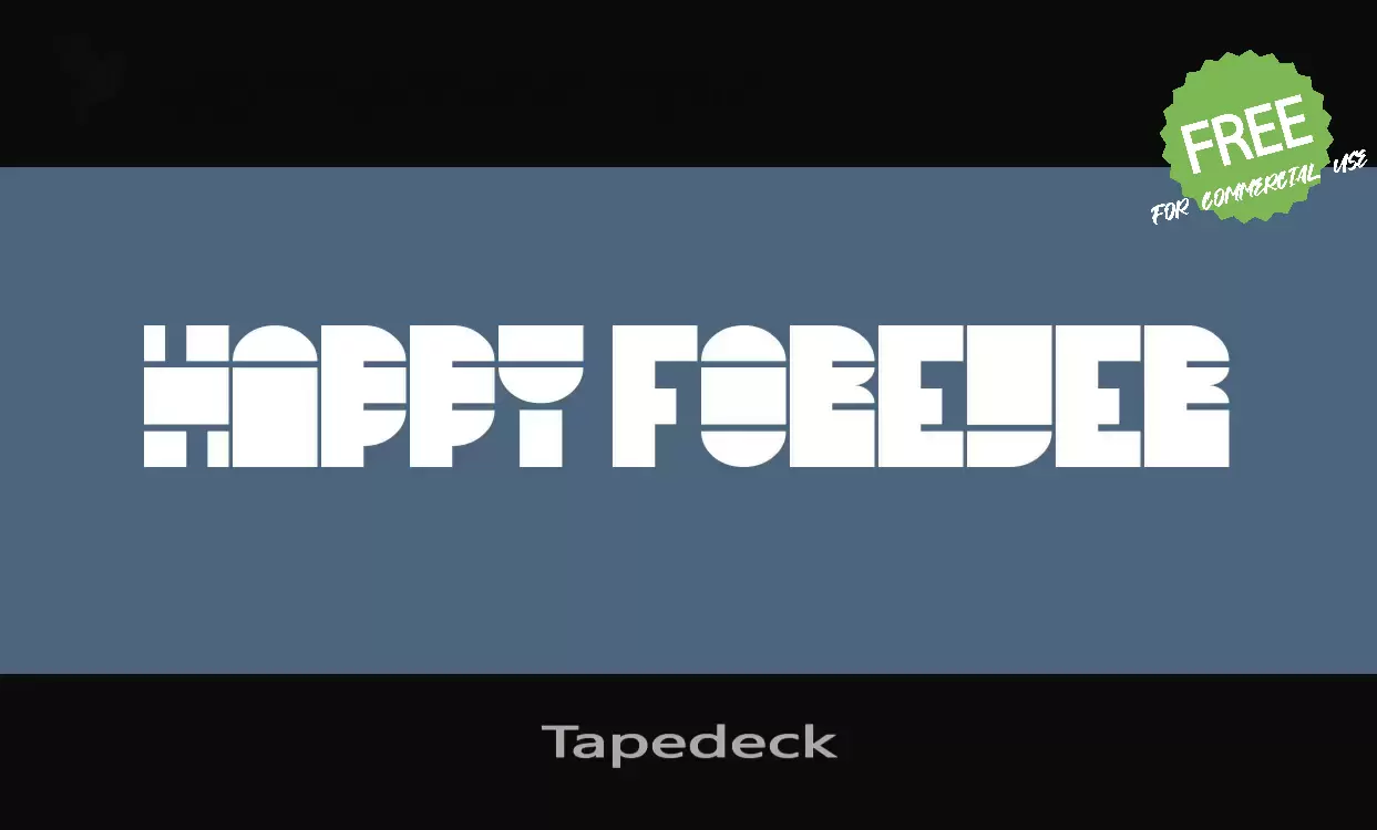 Font Sample of Tapedeck