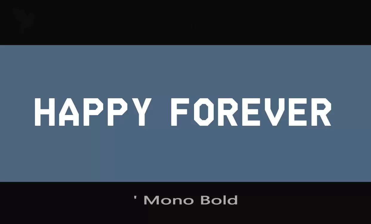 「'-Mono-Bold」字体效果图