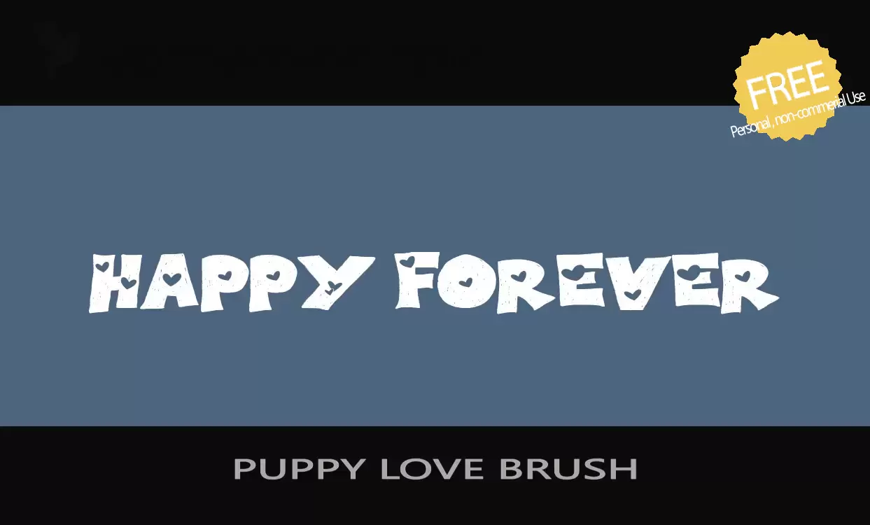 Font Sample of PUPPY-LOVE-BRUSH